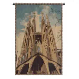 Antoni Gaudi The Holy Family Italian Tapestry Wall Hanging 19x12 Inch Cotton Jacquard Woven Wall Tapestry