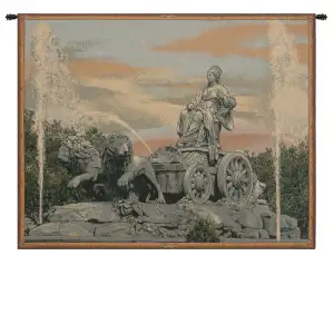 Alessia Cara Cibele Madrid Fountain Tapestry Wall Hanging 35 x 54 in Spanish Landmark Jacquard Woven Wall Decor - B - H 24" x W 34"