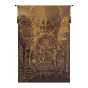 Alessia Cara Inside San Marco Italian Tapestry Wall Hanging 54x38 Inch Cotton Jacquard Woven Wall Tapestry