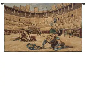 Alessia Cara Gladiators Tapestry Wall Hanging 24 x 42 in Ancient Rome Italian Jacquard Woven Historical Wall Decor