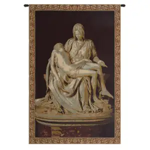 Michelangelo Pity Pieta Tapestry Wall Hanging 20 x 13 in Renaissance Religious Art Jacquard Woven Italian Decor - C - H 20" x W 13"