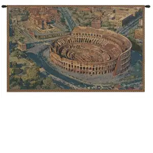 Alessia Cara The Coliseum Rome Italian Tapestry Wall Hanging 13x20 Inch Cotton Jacquard Woven Wall Tapestry