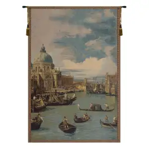 Saint Mary of Health and the Grand Canal Vertical Italian Tapestry Wall Hanging 54x38 Inch Cotton Jacquard Woven Wall Tapestry - B - H 34" x W 24"