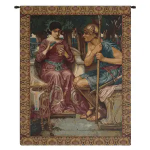 John William Waterhouse Giason Medea Tapestry Wall Hanging 34 x 24 in Pre Raphaelite Mythology Jacquard Woven Decor