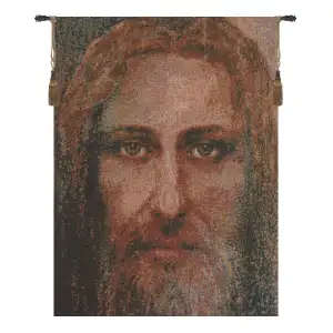 Face of Christ European Tapestry Wall Hanging 25x17 Inch Cotton Jacquard Woven Wall Tapestry