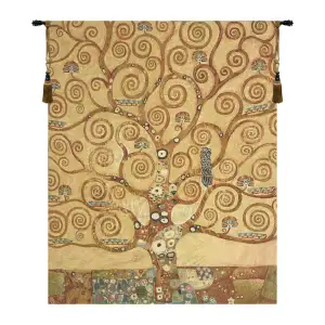 Gustav Klimt Tree of Life 1 European Tapestry Wall Hanging 31 x 25 in Art Nouveau Jacquard Woven Decor