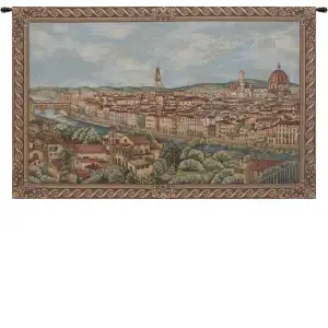 Florence European Tapestry Wall Hanging 25 x 41 in Tuscany Italian Cityscape Jacquard Woven Traditional Wall Decor