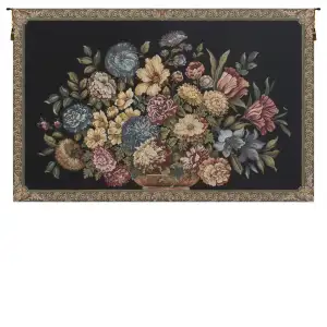 Floral Bouquet Words by Lucio Battisti European Tapestry Wall Hanging 53x84 Inch Cotton Jacquard Woven Wall Tapestry