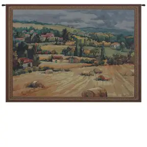 French Farmland Tapestry Wall Hanging 37 x 52 in