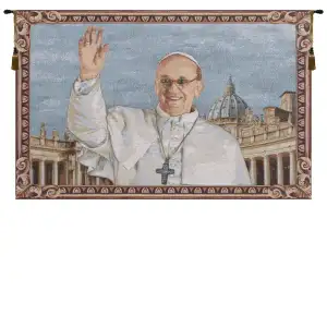 Pope Francis European Tapestry Wall Hanging 17x25 Inch Cotton Jacquard Woven Wall Tapestry