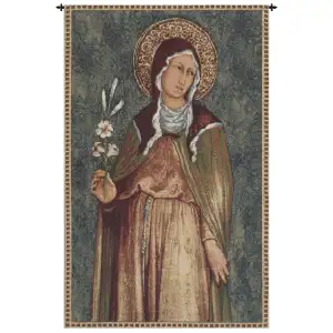 Saint Clare European Tapestry Wall Hanging 25x17 Inch Cotton Jacquard Woven Wall Tapestry