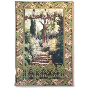 Garden Path Tapestry Wall Hanging 79x52 Inch Cotton Jacquard Woven Wall Tapestry