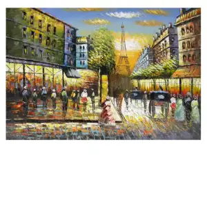 Paris Street I Canvas Wall Art 24x36 French Cityscape European Home Decor