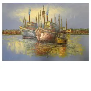 Sea Voyage Canvas Wall Art 24x36 Nautical Coastal Seascape Home Decor