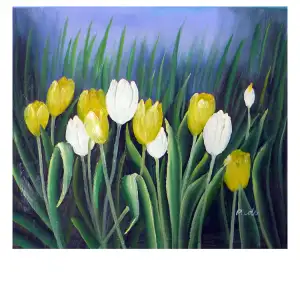 Budding Tulips Canvas Wall Art 24x36 Floral Botanical Decorative Home Decor