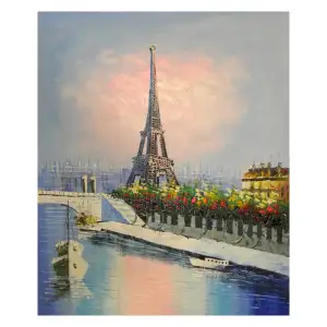 Eiffel Tower in Paris Canvas Wall Art 36x24 French Landmark Cityscape Home Decor