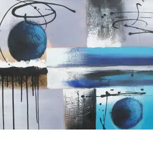 Blue Refraction Canvas Wall Art 24x36 Modern Abstract Contemporary Home Decor