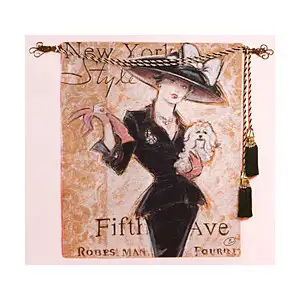 New York Socialite Fine Art Tapestry Wall Hanging 42 x 35 in City Lifestyle Jacquard Woven Decorative Wall Decor