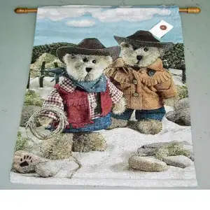 On the Range Boyd Bear Fine Art Tapestry Wall Hanging 36 x 26 in Rustic Wildlife Jacquard Woven Decor