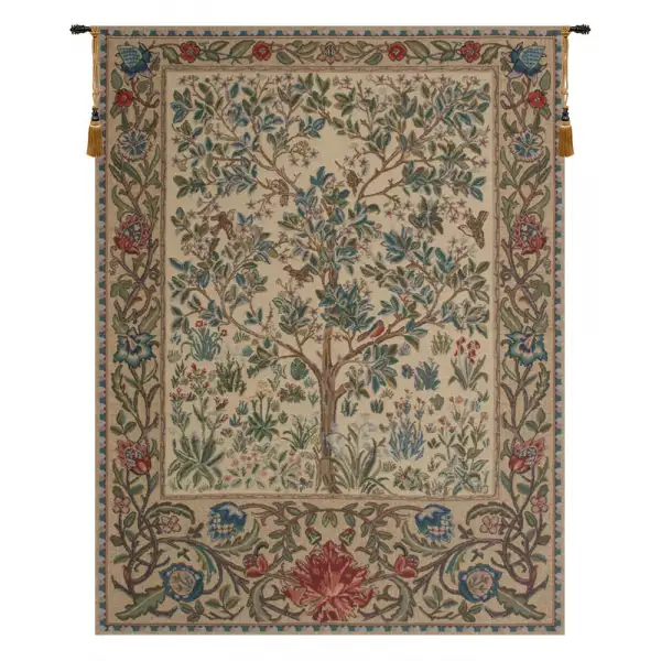 The Tree of Life Beige Tapestry Wall Art