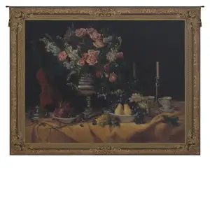 Summer Bouquet Still Life Tapestry Wall Hanging 40x53 Inch Cotton Jacquard Woven Wall Tapestry