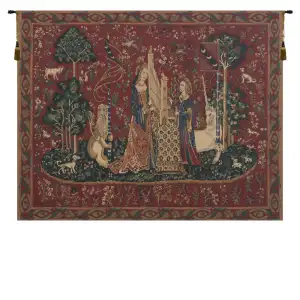 Medieval The Lady & Organ II Vintage Tapestry Wall Hanging 34 x 44 in Lady Unicorn Music Jacquard Woven Wall Art