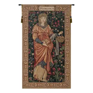 William Morris The Pomona Tapestry Wall Hanging 39 x 22 in Pre-Raphaelite Botanical Woman Jacquard Woven Wall Art - B - H 26" x W 17"