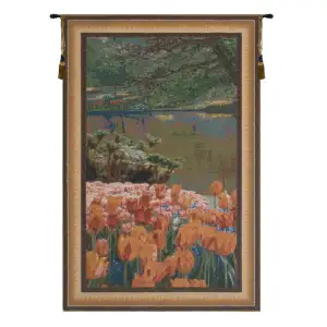 Keukenhof VI Belgian Tapestry Wall Hanging 34x22 Inch Cotton Jacquard Woven Wall Tapestry
