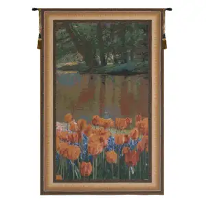 Keukenhof VII Belgian Tapestry Wall Hanging 34x22 Inch Cotton Jacquard Woven Wall Tapestry