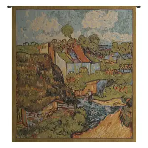 Vincent Van Gogh The House I Vintage Tapestry Wall Hanging 21 x 18 in Post Impressionist Landscape Jacquard Woven Wall Art