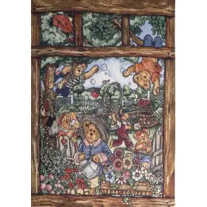 Bears At Play Tapestry Wall Art 53 in. x 40 in Wildlife Bear Woodland Jacquard Woven Wall Hanging Rustic Decor