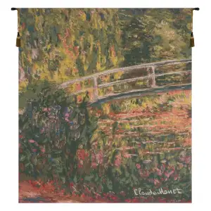 Claude Monet Pont Japonnais European Tapestry Wall Hanging 24x18 Inch Cotton Jacquard Woven Wall Tapestry