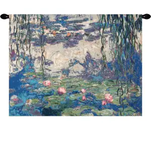 Nympheas European Tapestry Wall Hanging 18x24 Inch Cotton Jacquard Woven Wall Tapestry