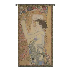 Gustav Klimt Three Ages European Tapestry Wall Hanging 44x24 Inch Cotton Jacquard Woven Wall Tapestry