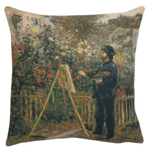 Pierre Auguste Renoir Monet Painting Tapestry Pillow Cover 18x18 Inch Cotton Jacquard Woven Cushion Cover