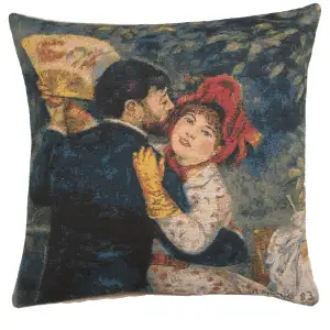 Pierre Auguste Renoir Renoir's Dance Tapestry Pillow Cover 18x18 Inch Cotton Jacquard Woven Cushion Cover