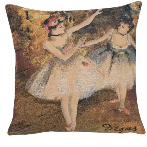 Edgar Degas The Dancers Tapestry Pillow Cover 18x18 Inch Cotton Jacquard Woven Cushion Cover