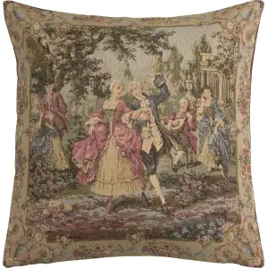 Francois Boucher Garden Party Vintage Tapestry Pillow Cover 18x18 Inch Cotton Jacquard Woven Cushion Cover