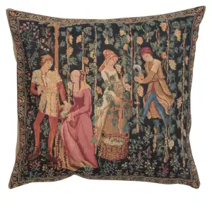 The Harvest Belgian Tapestry Pillow Cover 18x18 Inch Cotton Jacquard Woven Cushion Cover