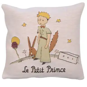 Antoine de Saint-Exupery The Little Prince Tapestry Pillow Cover 18x18 Inch Cotton Jacquard Woven Cushion Cover