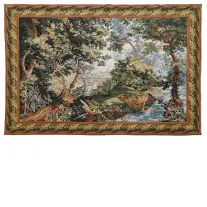 Verdure Ferrieres French Tapestry 52x72 Verdure Forest Landscape Jacquard Woven Wall Hanging Traditional Home Decor