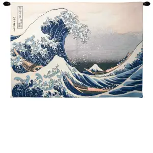 La Vague D'Hokusai French Tapestry 26x37 Great Wave Japanese Art Jacquard Woven Wall Hanging Home Decor