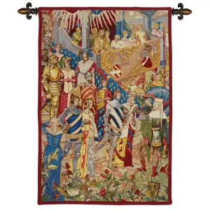 Le Descente au Touri French Tapestry 26x16 Classical Historical Scene Jacquard Woven Wall Hanging European Home Decor