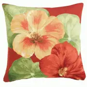 Nasturtium 2 Red  European Cushion Cover