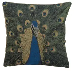 Jean Baptiste Huet The Peacock Tapestry Pillow Cover 19x19 Inch Cotton Jacquard Woven Cushion Cover