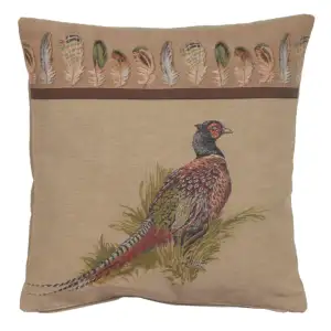 Jean Baptiste Huet Pheasant Tapestry Pillow Cover 19x19 Inch Cotton Jacquard Woven Cushion Cover