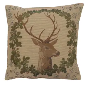 William Morris ABC Stag Tapestry Pillow Cover 19x19 Inch Cotton Jacquard Woven Cushion Cover