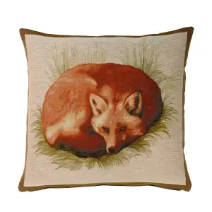 William Morris Fox Tapestry Pillow Cover 19x19 Inch Cotton Jacquard Woven Cushion Cover