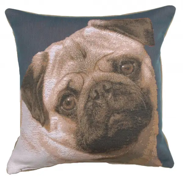 Pugs Face Blue European Cushion Cover
