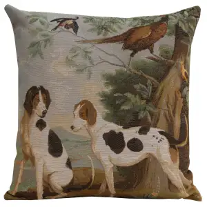 Alexandre Francois Hunting Dogs Tapestry Pillow Cover 19x19 Inch Cotton Jacquard Woven Cushion Cover